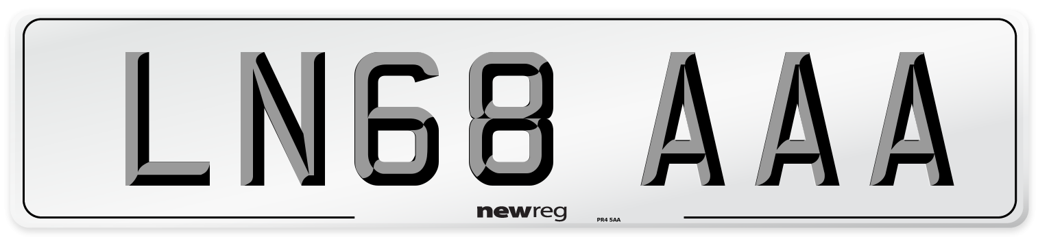 LN68 AAA Number Plate from New Reg